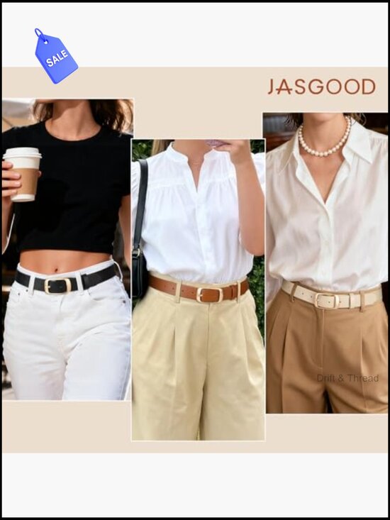 3-Pack Faux Leather Belts for Women Fashion Casual Plus Size Waist Belt with main image 4